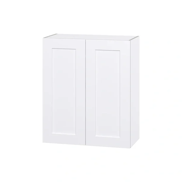 Hugo&Borg Jolie 30-in W x 35-in H x 14-in D Warm White Wall Fully Assembled Cabinet (Flat Panel Shaker Door Style)