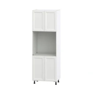 Hugo&Borg Riviera 30-in W x 89.5-in H x 24-in D Bright White Single Oven Base Fully Assembled Cabinet (Recessed Panel Shaker Style)