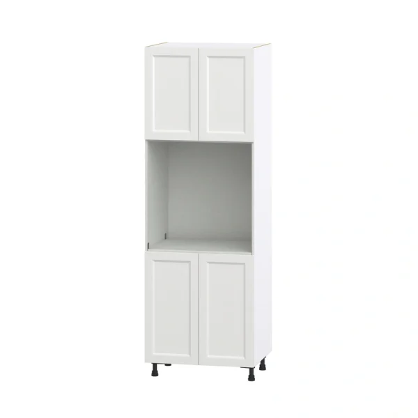 Hugo&Borg Riviera 30-in W x 89.5-in H x 24-in D Bright White Single Oven Base Fully Assembled Cabinet (Recessed Panel Shaker Style)