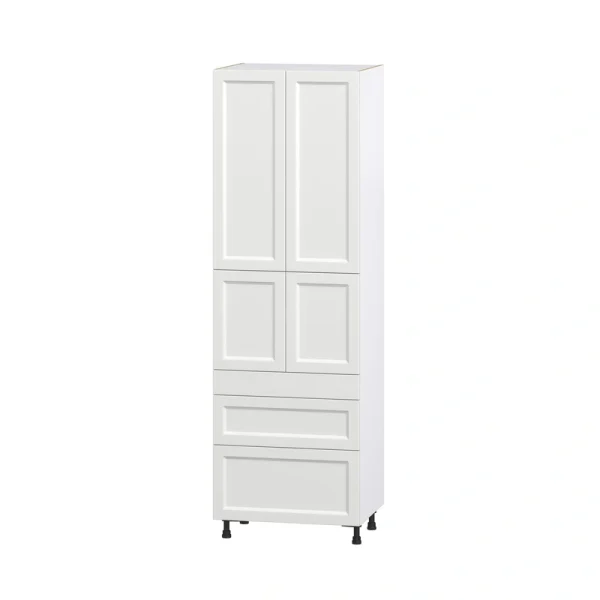 Hugo&Borg Riviera 30-in W x 94.5-in H x 24-in D Bright White 5-Drawers Pantry Fully Assembled Cabinet (Recessed Panel Shaker Style)