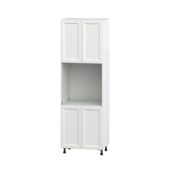 Hugo&Borg Riviera 30-in W x 94.5-in H x 24-in D Bright White Single Oven Pantry Fully Assembled Cabinet (Recessed Panel Shaker Style)