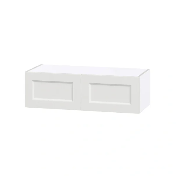 Hugo&Borg Riviera 33-in W x 10-in H x 14-in D Bright White Wall Fully Assembled Cabinet (Recessed Panel Shaker Door Style) T726920910