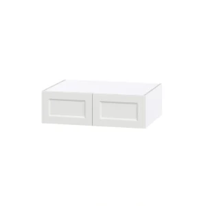 Hugo&Borg Riviera 33-in W x 10-in H x 24-in D Bright White Wall Fully Assembled Cabinet (Recessed Panel Shaker Door Style) T726920894