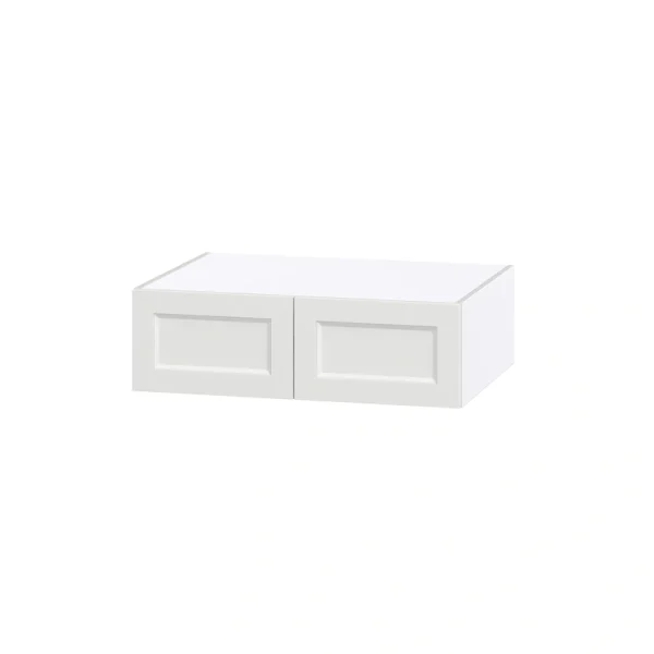 Hugo&Borg Riviera 33-in W x 10-in H x 24-in D Bright White Wall Fully Assembled Cabinet (Recessed Panel Shaker Door Style) T726920894