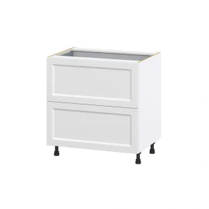 Hugo&Borg Riviera 33-in W x 34.5-in H x 24-in D Bright White 3-Drawer Base Fully Assembled Cabinet (Recessed Panel Style) T726920809