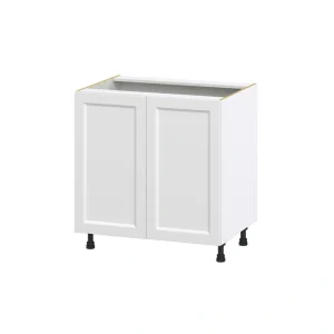 Hugo&Borg Riviera 33-in W x 34.5-in H x 24-in D Bright White Sink Base Fully Assembled Cabinet (Recessed Panel Shaker Style) T726920805