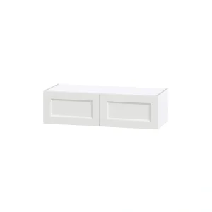 Hugo&Borg Riviera 36-in W x 10-in H x 14-in D Bright White Wall Fully Assembled Cabinet (Recessed Panel Shaker Door Style) T726920688
