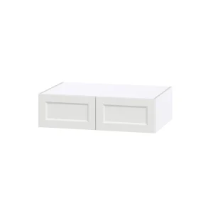Hugo&Borg Riviera 36-in W x 10-in H x 24-in D Bright White Wall Fully Assembled Cabinet (Recessed Panel Shaker Door Style) T726919333