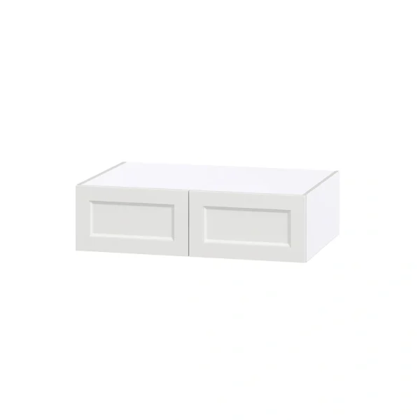 Hugo&Borg Riviera 36-in W x 10-in H x 24-in D Bright White Wall Fully Assembled Cabinet (Recessed Panel Shaker Door Style) T726919333
