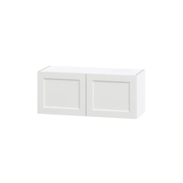 Hugo&Borg Riviera 36-in W x 15-in H x 14-in D Bright White Wall Fully Assembled Cabinet (Recessed Panel Shaker Door Style) T726919285