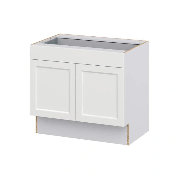 Hugo&Borg Riviera 36-in W x 32.5-in H x 24-in D Bright White 1-Drawer Base Fully Assembled Cabinet (Recessed Panel Shaker Style)