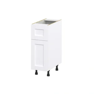 Hugo&Borg Rosemont 12-in W x 34.5-in H x 25-in D Glacier White 1-Drawer Base Fully Assembled Cabinet (Recessed Panel Slab Style)
