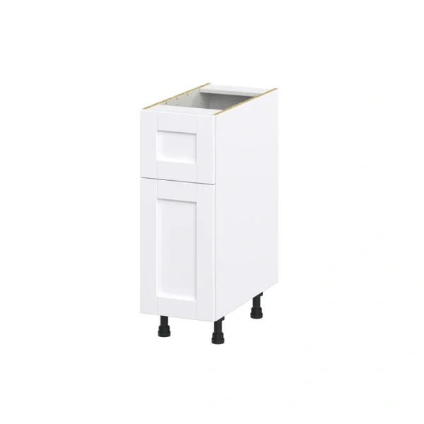 Hugo&Borg Rosemont 12-in W x 34.5-in H x 25-in D Glacier White 1-Drawer Base Fully Assembled Cabinet (Recessed Panel Slab Style)