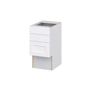 Hugo&Borg Rosemont 15-in W x 30-in H x 21-in D Glacier White 3-Drawer Base Fully Assembled Cabinet (Recessed Panel Style)