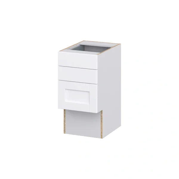 Hugo&Borg Rosemont 15-in W x 30-in H x 21-in D Glacier White 3-Drawer Base Fully Assembled Cabinet (Recessed Panel Style)