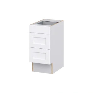 Hugo&Borg Rosemont 15-in W x 32.5-in H x 24-in D Glacier White 3-Drawer Base Fully Assembled Cabinet (Recessed Panel Style)