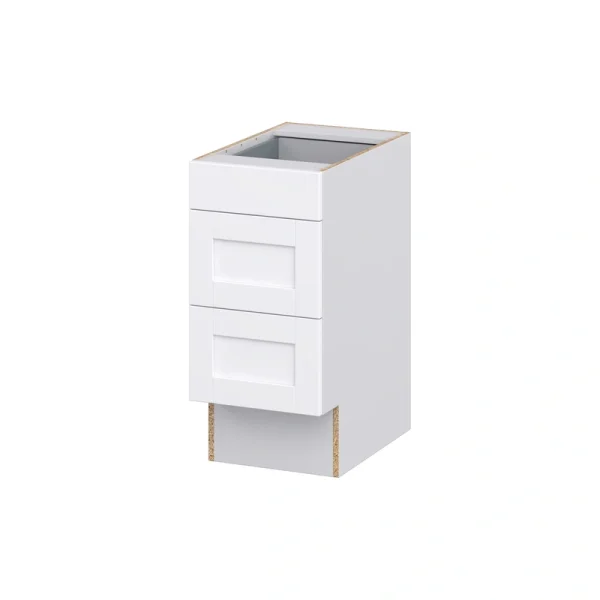 Hugo&Borg Rosemont 15-in W x 32.5-in H x 24-in D Glacier White 3-Drawer Base Fully Assembled Cabinet (Recessed Panel Style)
