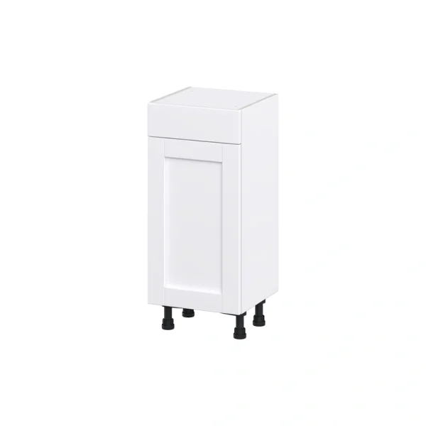 Hugo&Borg Rosemont 15-in W x 34.5-in H x 14-in D Glacier White 1-Drawer Base Fully Assembled Cabinet (Flat Panel Shaker Style)