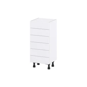 Hugo&Borg Rosemont 15-in W x 34.5-in H x 14-in D Glacier White 6-Drawer Base Fully Assembled Cabinet