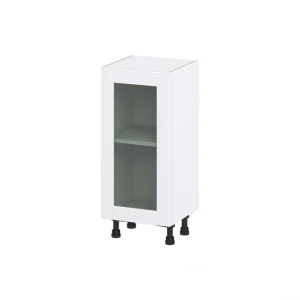 Hugo&Borg Rosemont 15-in W x 34.5-in H x 16-in D Glacier White Base Fully Assembled Cabinet (Glass Panel Shaker Door Style)