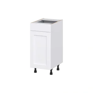Hugo&Borg Rosemont 15-in W x 34.5-in H x 21-in D Glacier White 1-Drawer Base Fully Assembled Cabinet (Recessed Panel Shaker Style)
