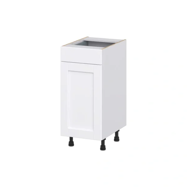 Hugo&Borg Rosemont 15-in W x 34.5-in H x 21-in D Glacier White 1-Drawer Base Fully Assembled Cabinet (Recessed Panel Shaker Style)