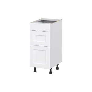Hugo&Borg Rosemont 15-in W x 34.5-in H x 21-in D Glacier White 3-Drawer Base Fully Assembled Cabinet (Recessed Panel Style)