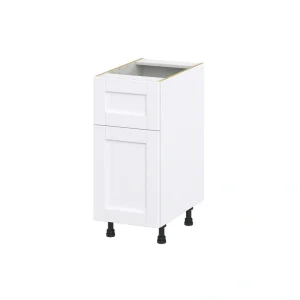 Hugo&Borg Rosemont 15-in W x 34.5-in H x 24-in D Glacier White 1-Drawer Base Fully Assembled Cabinet (Flat Panel Shaker Style)