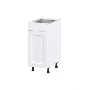 Hugo&Borg Rosemont 15-in W x 34.5-in H x 24-in D Glacier White 1-Drawer Pull-out Cabinet Base Fully Assembled Cabinet (Recessed Panel Style)