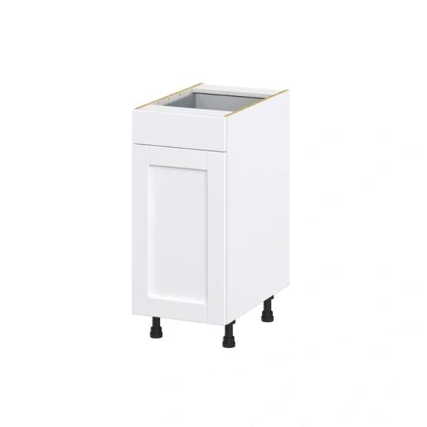 Hugo&Borg Rosemont 15-in W x 34.5-in H x 24-in D Glacier White 1-Drawer Pull-out Cabinet Base Fully Assembled Cabinet (Recessed Panel Style)