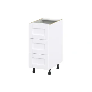 Hugo&Borg Rosemont 15-in W x 34.5-in H x 24-in D Glacier White 3-Drawer Base Fully Assembled Cabinet