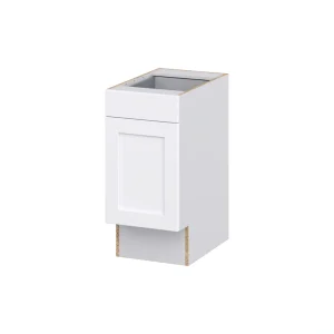 Hugo&Borg Rosemont 15-in W x 34.5-in H x 25-in D Glacier White 1-Drawer Base Fully Assembled Cabinet (Recessed Panel Shaker Style)
