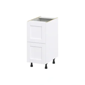 Hugo&Borg Rosemont 15-in W x 34.5-in H x 25-in D Glacier White 2-Drawer Base Fully Assembled Cabinet