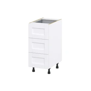 Hugo&Borg Rosemont 15-in W x 34.5-in H x 25-in D Glacier White 3-Drawer Base Fully Assembled Cabinet T726919229
