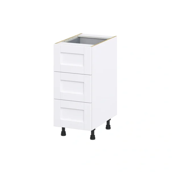 Hugo&Borg Rosemont 15-in W x 34.5-in H x 25-in D Glacier White 3-Drawer Base Fully Assembled Cabinet T726919229