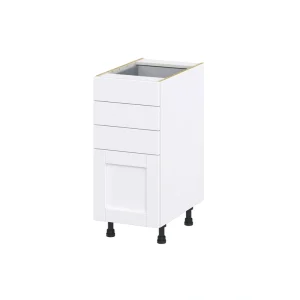 Hugo&Borg Rosemont 15-in W x 34.5-in H x 25-in D Glacier White 4-Drawer Base Fully Assembled Cabinet
