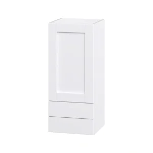 Hugo&Borg Rosemont 15-in W x 35-in H x 14-in D Glacier White 2-Drawers Wall Fully Assembled Cabinet (Flat Panel Shaker Style)