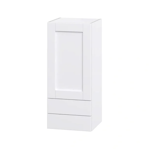 Hugo&Borg Rosemont 15-in W x 35-in H x 14-in D Glacier White 2-Drawers Wall Fully Assembled Cabinet (Flat Panel Shaker Style)