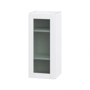 Hugo&Borg Rosemont 15-in W x 35-in H x 14-in D Glacier White Wall Fully Assembled Cabinet (Glass Panel Shaker Door Style)