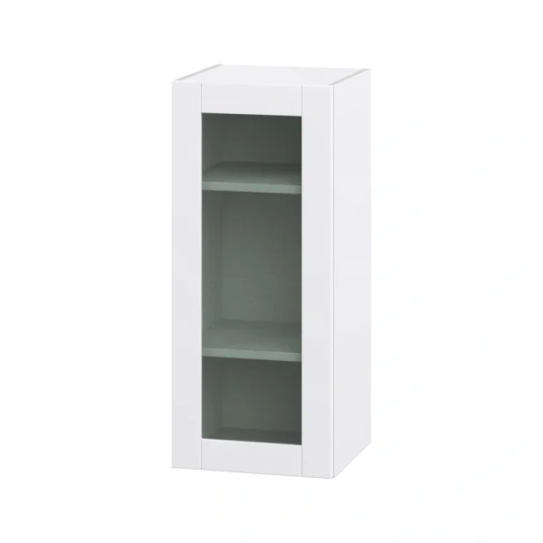 Hugo&Borg Rosemont 15-in W x 35-in H x 14-in D Glacier White Wall Fully Assembled Cabinet (Glass Panel Shaker Door Style)