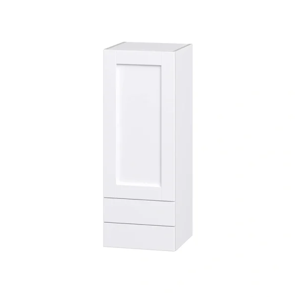 Hugo&Borg Rosemont 15-in W x 40-in H x 14-in D Glacier White 2-Drawers Wall Fully Assembled Cabinet (Recessed Panel Shaker Style)
