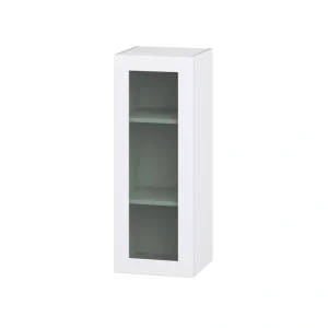 Hugo&Borg Rosemont 15-in W x 40-in H x 14-in D Glacier White Wall Fully Assembled Cabinet (Recessed Panel Glass Door Style) T726922325