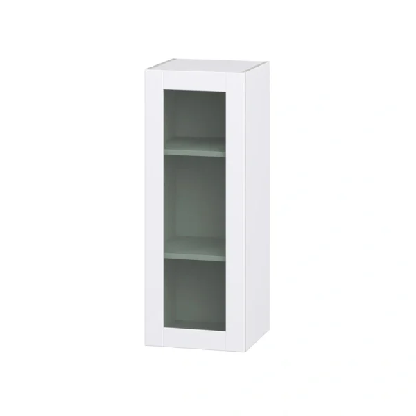 Hugo&Borg Rosemont 15-in W x 40-in H x 14-in D Glacier White Wall Fully Assembled Cabinet (Recessed Panel Glass Door Style) T726922325