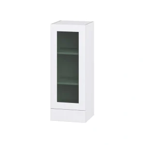 Hugo&Borg Rosemont 15-in W x 40-in H x 14-in D Glacier White Wall Fully Assembled Cabinet (Recessed Panel Glass Door Style) T726922324