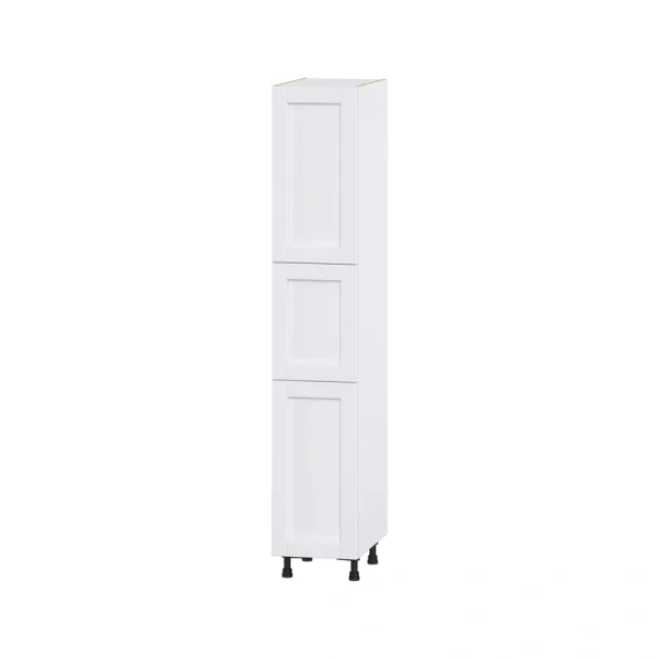 Hugo&Borg Rosemont 15-in W x 84.5-in H x 24-in D Glacier White Pantry Fully Assembled Cabinet (Flat Panel Shaker Door Style)