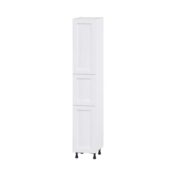 Hugo&Borg Rosemont 15-in W x 89.5-in H x 24-in D Glacier White Pantry Fully Assembled Cabinet (Flat Panel Shaker Door Style)