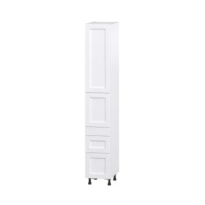Hugo&Borg Rosemont 15-in W x 94.5-in H x 24-in D Glacier White 5-Drawers Pantry Fully Assembled Cabinet (Recessed Panel Shaker Style)
