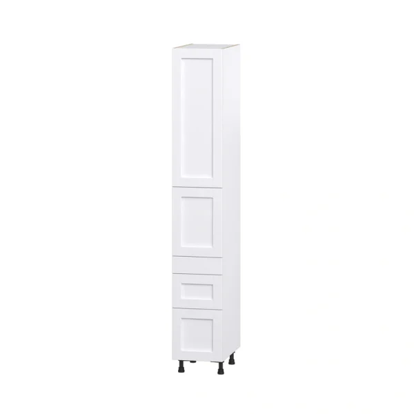 Hugo&Borg Rosemont 15-in W x 94.5-in H x 24-in D Glacier White 5-Drawers Pantry Fully Assembled Cabinet (Recessed Panel Shaker Style)