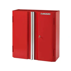 Husky Ready-to-Assemble 24-Gauge Steel Wall Mounted Garage Cabinet in Red (28 in. W x 29.7 in. H x 12 in. D)