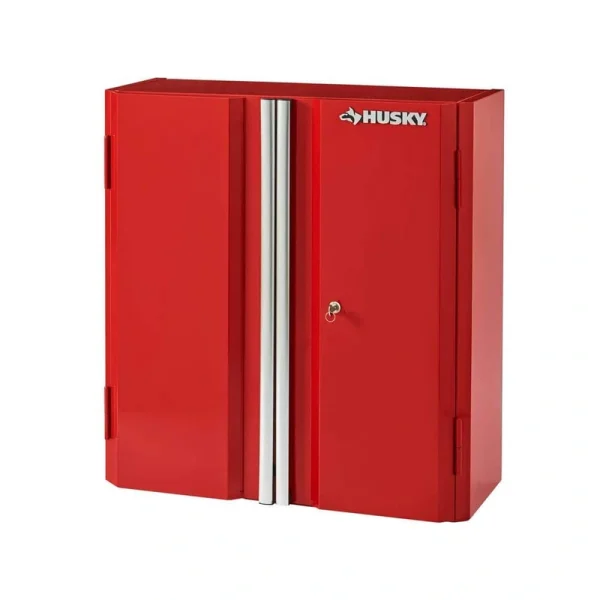 Husky Ready-to-Assemble 24-Gauge Steel Wall Mounted Garage Cabinet in Red (28 in. W x 29.7 in. H x 12 in. D)